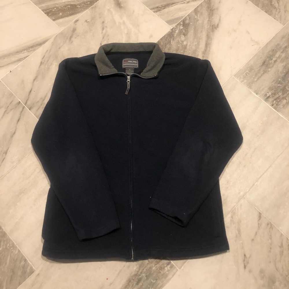 Free Tech navy fleece zip-up jacket. Medium.